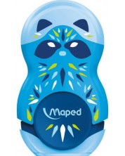 Острилка с гума 2 в 1 Maped Mini Cute - Loopy, синя -1