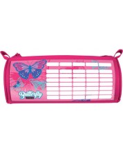Овален несесер Lizzy Card Pink Butterfly - С програма
