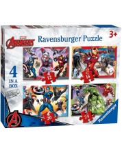 Пъзел Ravensburger 4 в 1 - Отмъстителите