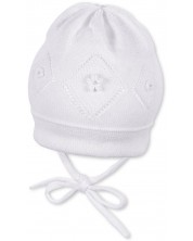 Памучна плетена детска шапка Sterntaler - 51 cm, 18-24 месеца, бяла