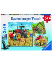 Пъзел Ravensburger от 3 х 49 части - Големи машини