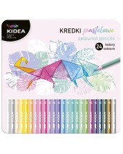 Пастелени моливи Kidea в метална кутия - 24 цвята
