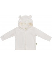 Памучно палтенце с ушички Bio Baby - 80 cm, 9-12 месеца, екрю -1