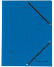 Папка Herlitz - Quality, с ластик и три капака, синя -1