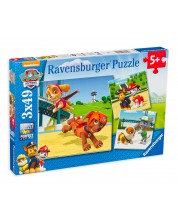 Пъзел Ravensburger от 3 x 49 части - Отбор 4 лапи, Пес Патрул -1