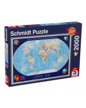 Пъзел Schmidt от 2000 части - Карта на света