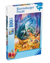 Пъзел Ravensburger от 100 XXL части - Съкровището на дракона -1