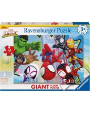 Пъзел за под Ravensburger от 24 части - Спайди и неговите невероятни приятели -1