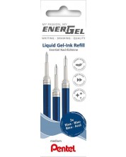 Пълнител за химикалка Pentel - BL107, 0.7 mm, 3 броя, син