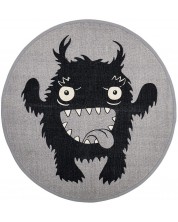 Памучно килимче Bloomingville - Плезещо се чудовище, сивo -1