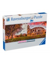 Панорамен пъзел Ravensburger от 1000 части - Залез при Колизеума -1