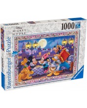 Пъзел Ravensburger от 1000 части - Мики и Мини на вечеря -1