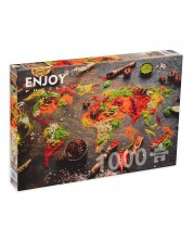 Пъзел Enjoy от 1000 части - Световна карта от подправки -1