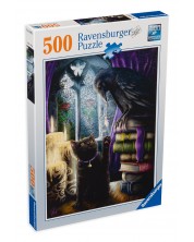 Пъзел Ravensburger от 500 части - Котка и гарван