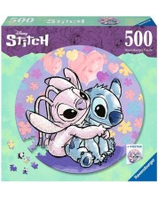 Пъзел Ravensburger от 500 части - Лило и Стич, кръгъл -1