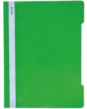 Папка Leitz - с машинка и перфорация, зелена
