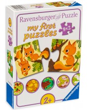 Пъзел Ravensburger от 9 x 2 части - Животните и техните деца -1