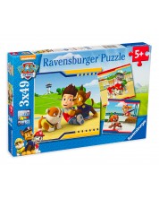 Пъзел Ravensburger от 3 x 49 части - Герои в униформи, Пес Патрул