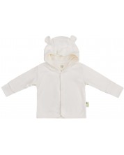 Памучно палтенце с ушички Bio Baby - 68 cm, 4-6 месеца, екрю -1