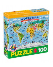 Пъзел Eurographics от 100 части - Карта на света -1