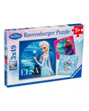 Пъзел Ravensburger от 3 x 49 части - Замръзналото кралство