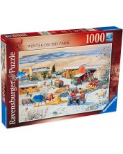 Пъзел Ravensburger от 1000 части - Зима във фермата -1