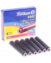 Патрончета Pelikan - къси, 6 броя, розов -1