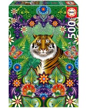 Пъзел Educa от 500 части - Бенгалски бял тигър