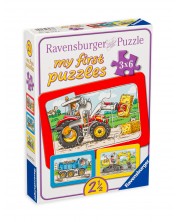 Пъзел Ravensburger от 3 x 6 части - Тежки машини