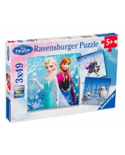 Пъзел Ravensburger от 3 x 49 части - Замръзналото кралство -1