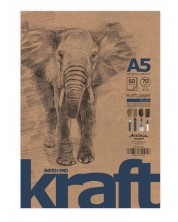Пад за рисуване Drasca Elephant - крафт, 50 листа, A5