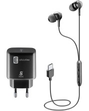Пакет слушалки и зарядно Cellularline - Samsung, черни -1