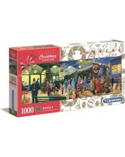 Панорамен пъзел Clementoni от 1000 части - Коледен дух