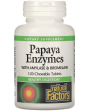 Papaya Enzymec with Amylase & Bromelain, 120 дъвчащи таблетки, Natural Factors