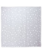 Памучна пелена Lorelli - 80 х 80 cm, сива на звезди -1