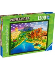 Пъзел Ravensburger от 1500 части - Светът на Майнкрафт