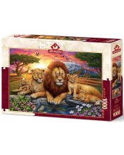 Пъзел Art Puzzle от 1000 части - Семейство лъвове -1