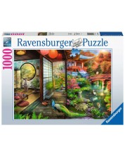 Пъзел Ravensburger от 1000 части - Японска градинска чайна в Киото -1