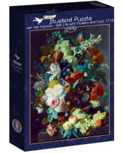 Пъзел Bluebird от 1000 части - Натюрморт с цветя и плодове, 1715 -1