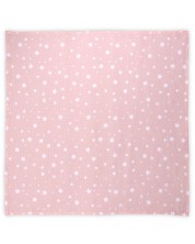 Памучна пелена Lorelli - 80 х 80 cm, розови звезди -1