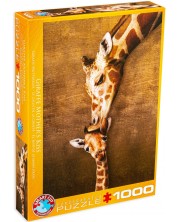 Пъзел Eurographics от 1000 части - Целувката на майката жираф -1