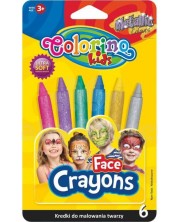 Пастели за лице Colorino Kids - 6 цвята, металик -1