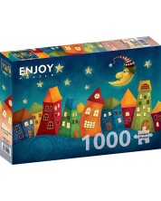 Пъзел Enjoy от 1000 части - Фантастични цветни къщи -1