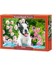 Пъзел Castorland от 500 части - Кученце в градина