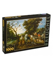 Пъзел D-Toys от 1000 части – Влизането на животните в Ноевия ковчег, Питер Брьогел Стари -1