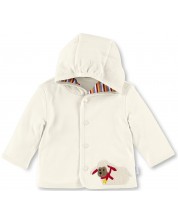 Памучно бебешко палтенце Sterntaler - Агънце, 62 cm, екрю -1