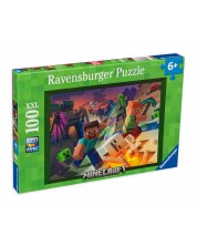 Пъзел Ravensburger от 100 XXL части - Чудовища от Майнкрафт