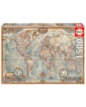 Пъзел Educa от 1500 части - Политическа карта на света -1