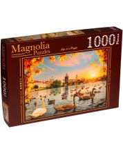 Пъзел Magnolia от 1000 части - Лебеди край Чарлз Бридж
