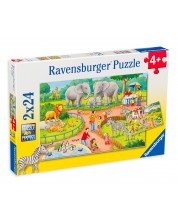 Пъзел Ravensburger от 2 x 24 части - Зоопарк -1
